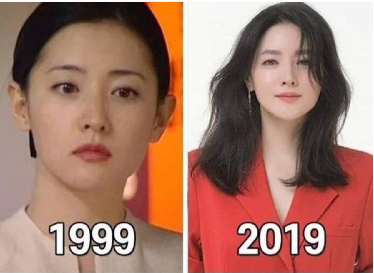 Young-looking Korean woman showing her flawless skin contrast between 1999 and 2019