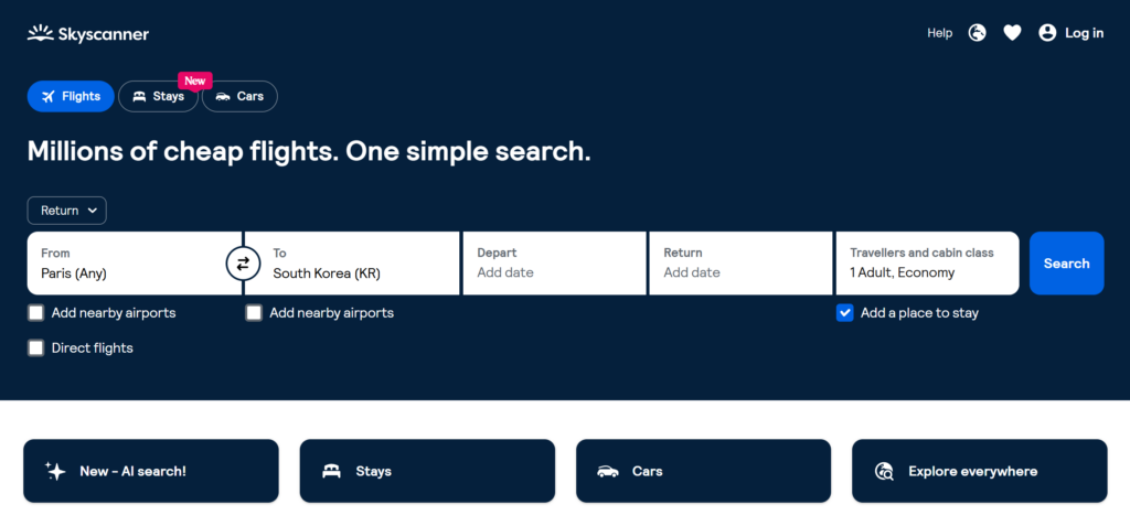 Millions of cheap flights. One simple search.

