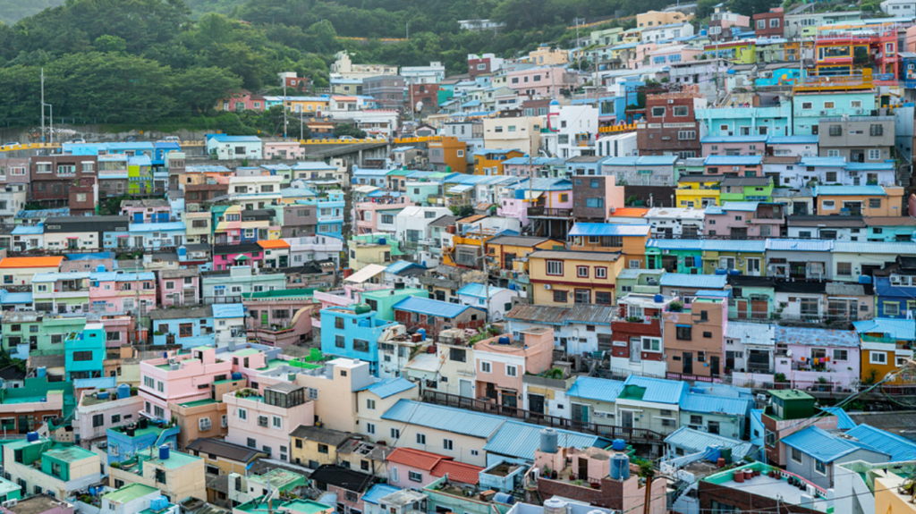 Gamcheon Culture Village colorful hillside houses and Busan Gukje Market