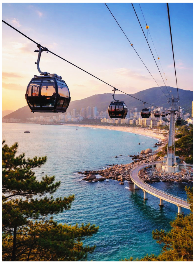 Songdo Marine Cable Car over the ocean and Daeyeon-dong cozy cafe street