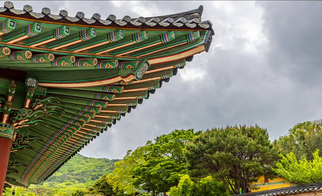 Beomeosa Temple three-story pagoda in Geumjeongsan Busan