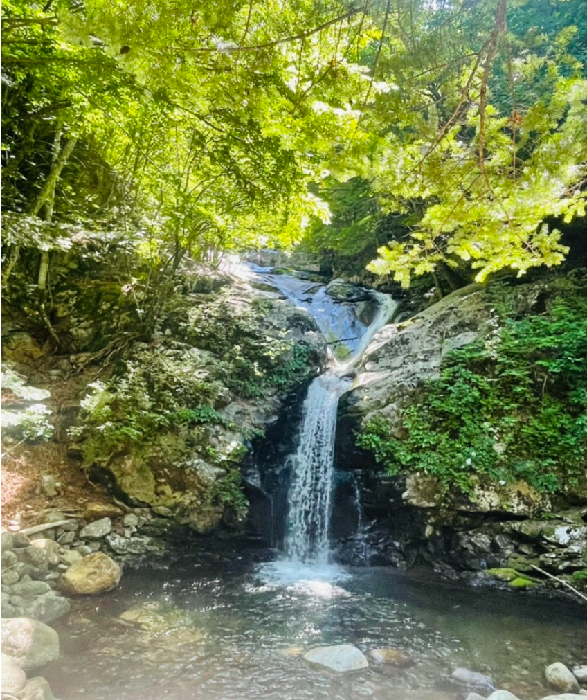 Scenic mountain stream and clear water valley in Jirisan National Park